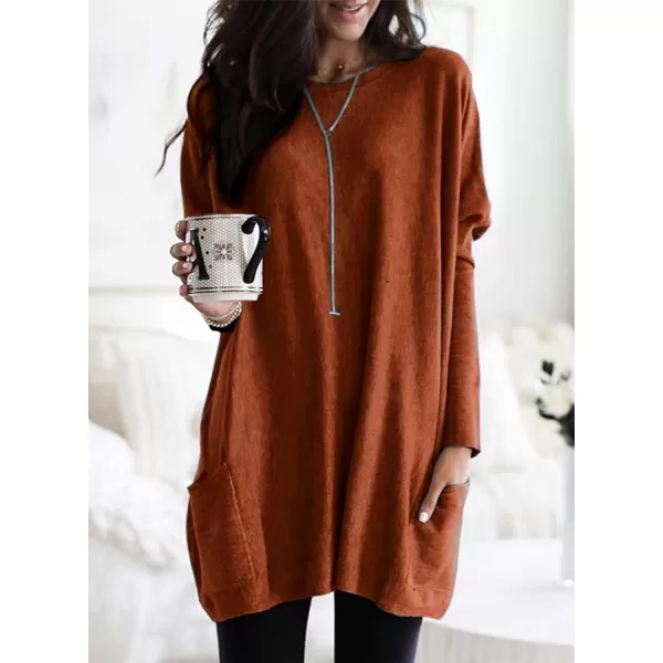 Dokotoo Womens Casual Long Sleeve Shirts Lightweight Sweatshirts Fashion Tunic Tops with Pockets