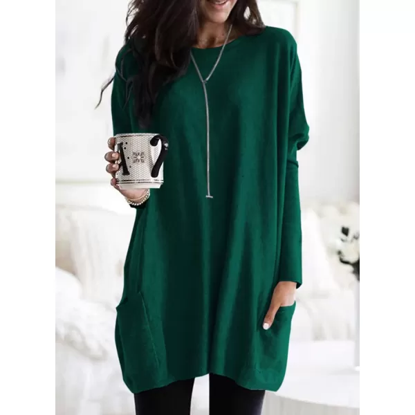 Dokotoo Womens Casual Long Sleeve Shirts Lightweight Sweatshirts Fashion Tunic Tops with Pockets