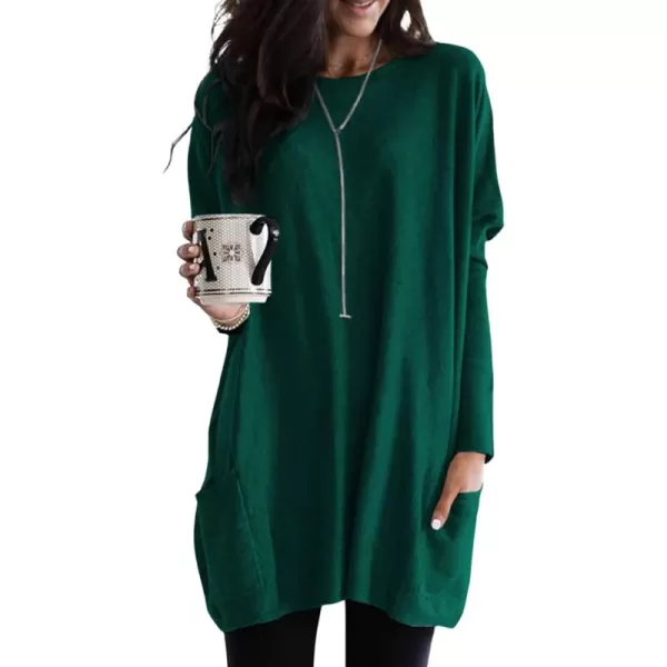 Dokotoo Womens Casual Long Sleeve Shirts Lightweight Sweatshirts Fashion Tunic Tops with Pockets
