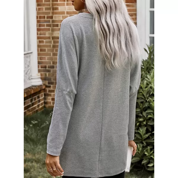 Dokotoo Womens Casual Long Sleeve Shirts Lightweight Sweatshirts Fashion Tunic Tops with Pockets