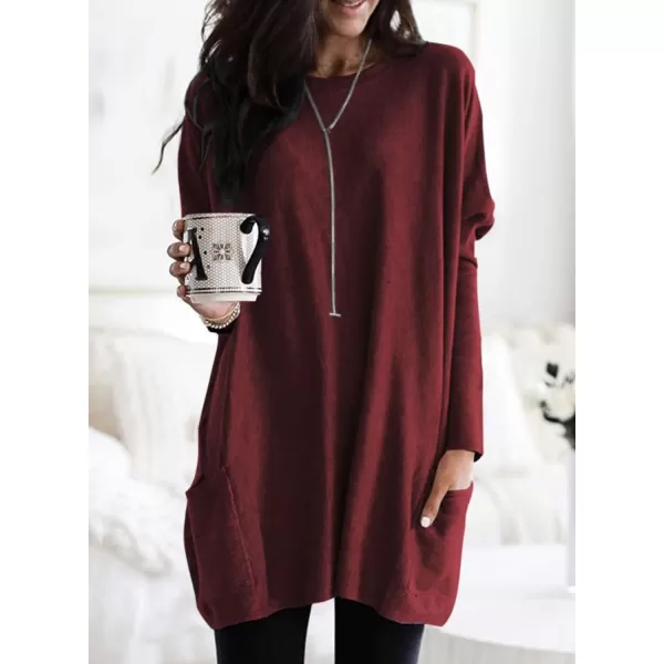 Dokotoo Womens Casual Long Sleeve Shirts Lightweight Sweatshirts Fashion Tunic Tops with Pockets