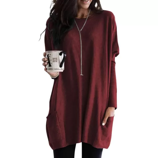 Dokotoo Womens Casual Long Sleeve Shirts Lightweight Sweatshirts Fashion Tunic Tops with Pockets
