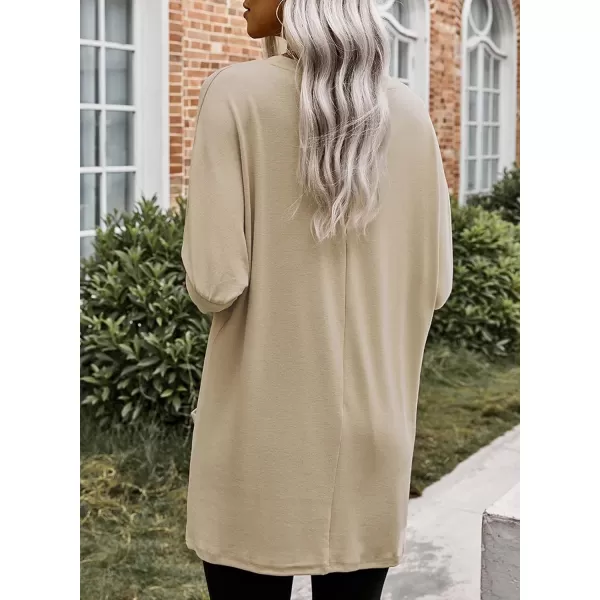 Dokotoo Womens Casual Long Sleeve Shirts Lightweight Sweatshirts Fashion Tunic Tops with Pockets