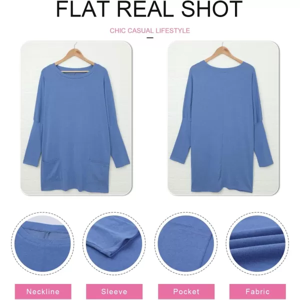Dokotoo Womens Casual Long Sleeve Shirts Lightweight Sweatshirts Fashion Tunic Tops with Pockets