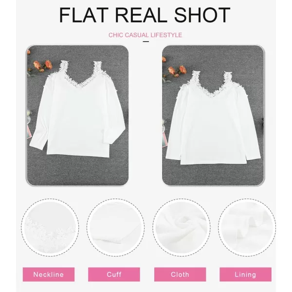 Dokotoo Women's Casual Loose Cold Shoulder Tops Halter Neck Hollowed Out Long Sleeve Shirts