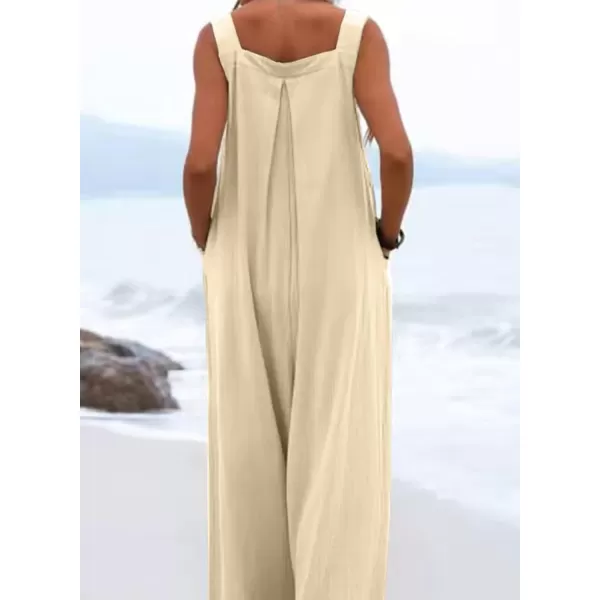Dokotoo Women's Casual Loose Overalls Jumpsuits Adjustable Straps Wide Leg Long Pant Rompers With Pockets