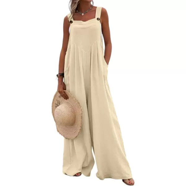 Dokotoo Women's Casual Loose Overalls Jumpsuits Adjustable Straps Wide Leg Long Pant Rompers With Pockets