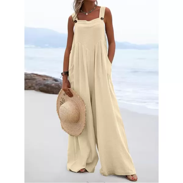 Dokotoo Women's Casual Loose Overalls Jumpsuits Adjustable Straps Wide Leg Long Pant Rompers With Pockets