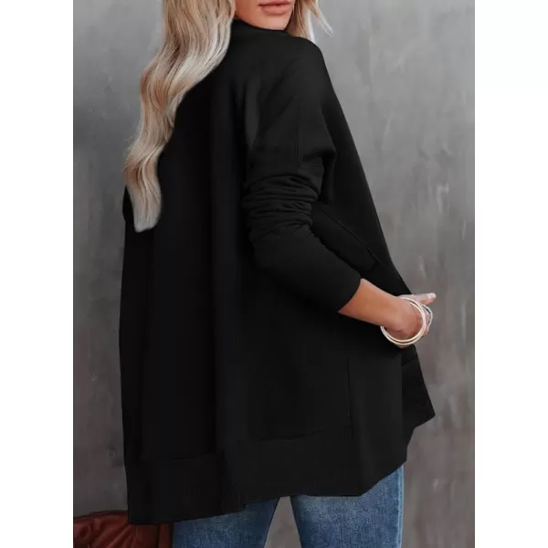 Dokotoo Women's Casual Oversized Half Zip Sweatshirts Long Sleeve Solid Color Pullover Jackets with Pockets
