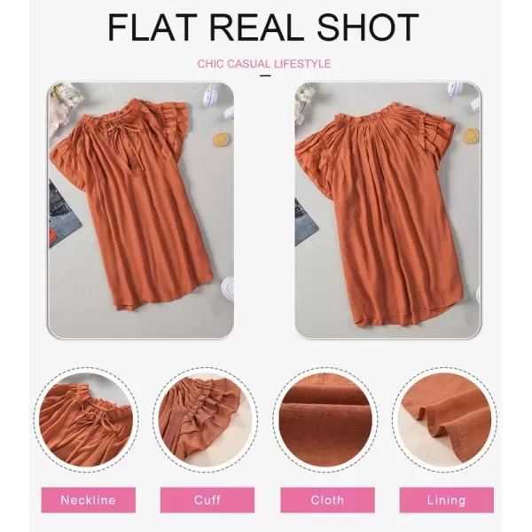 Dokotoo Women's Casual V Neck Tops Drawstring Short Sleeve T Shirt Blouses