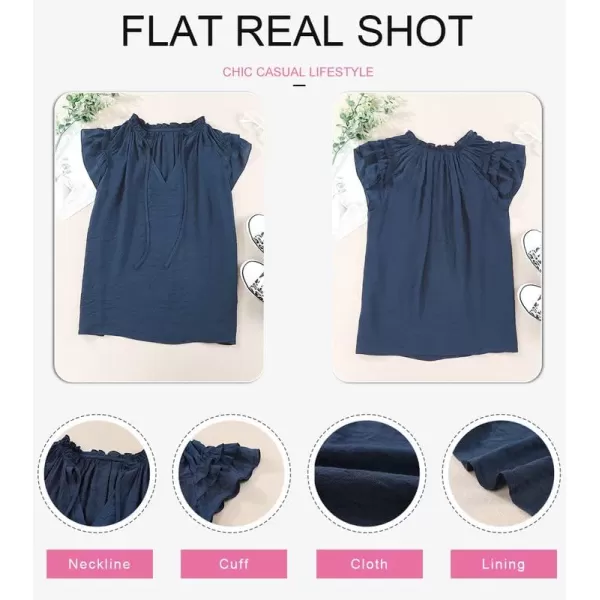 Dokotoo Women's Casual V Neck Tops Drawstring Short Sleeve T Shirt Blouses