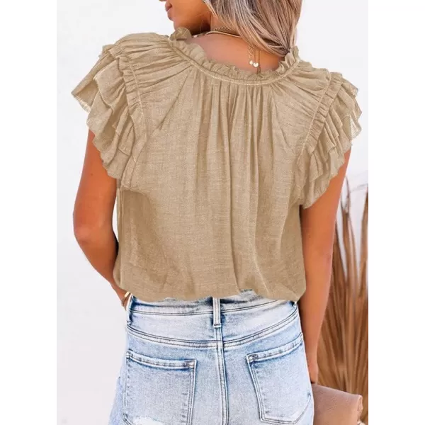 Dokotoo Women's Casual V Neck Tops Drawstring Short Sleeve T Shirt Blouses