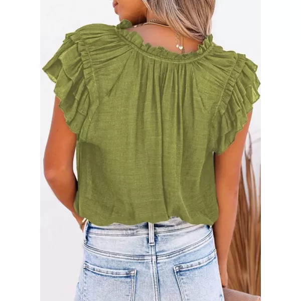 Dokotoo Women's Casual V Neck Tops Drawstring Short Sleeve T Shirt Blouses