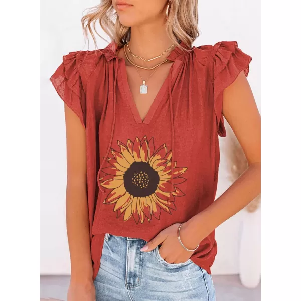 Dokotoo Women's Casual V Neck Tops Drawstring Short Sleeve T Shirt Blouses