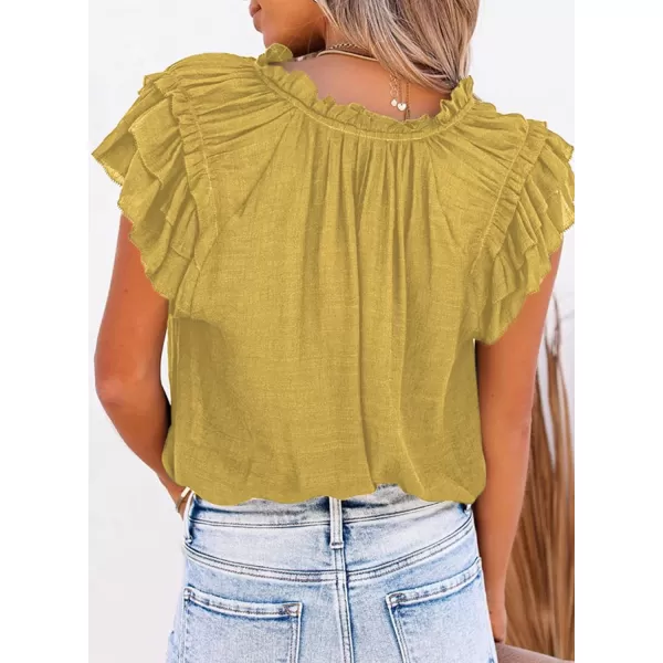 Dokotoo Women's Casual V Neck Tops Drawstring Short Sleeve T Shirt Blouses