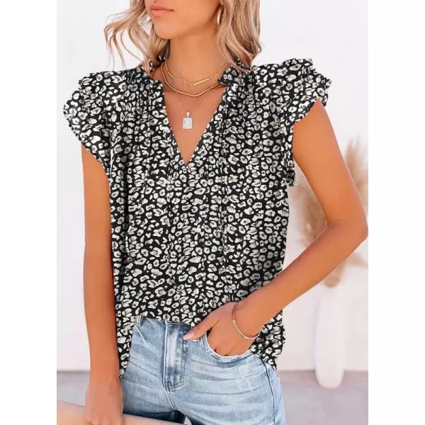 Dokotoo Women's Casual V Neck Tops Drawstring Short Sleeve T Shirt Blouses