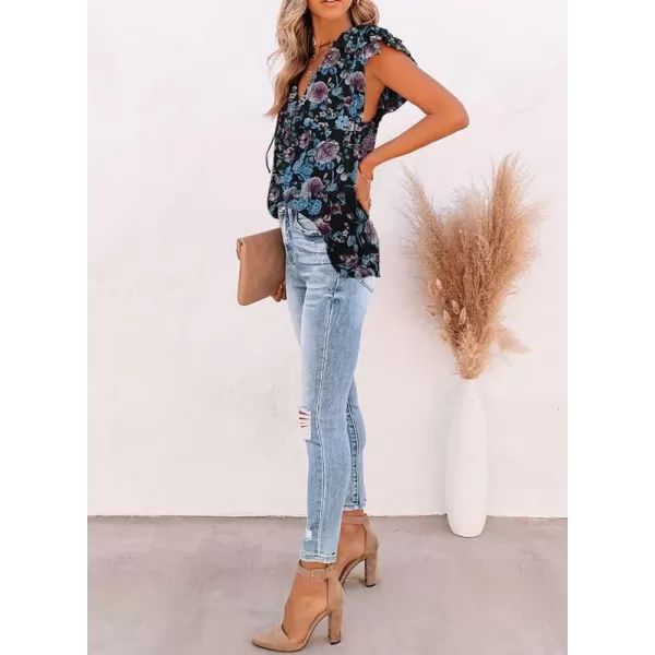 Dokotoo Women's Casual V Neck Tops Drawstring Short Sleeve T Shirt Blouses