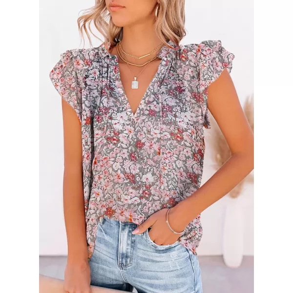 Dokotoo Women's Casual V Neck Tops Drawstring Short Sleeve T Shirt Blouses