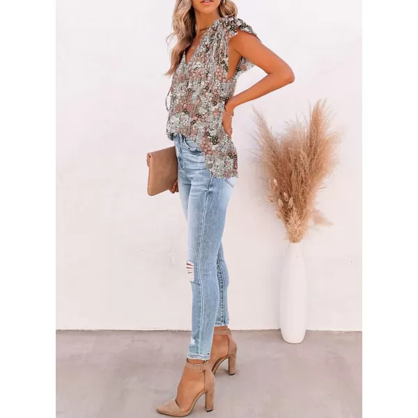 Dokotoo Women's Casual V Neck Tops Drawstring Short Sleeve T Shirt Blouses