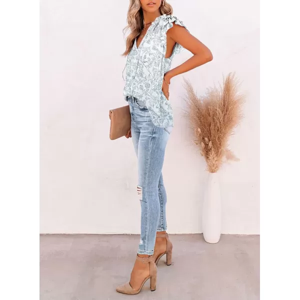 Dokotoo Women's Casual V Neck Tops Drawstring Short Sleeve T Shirt Blouses
