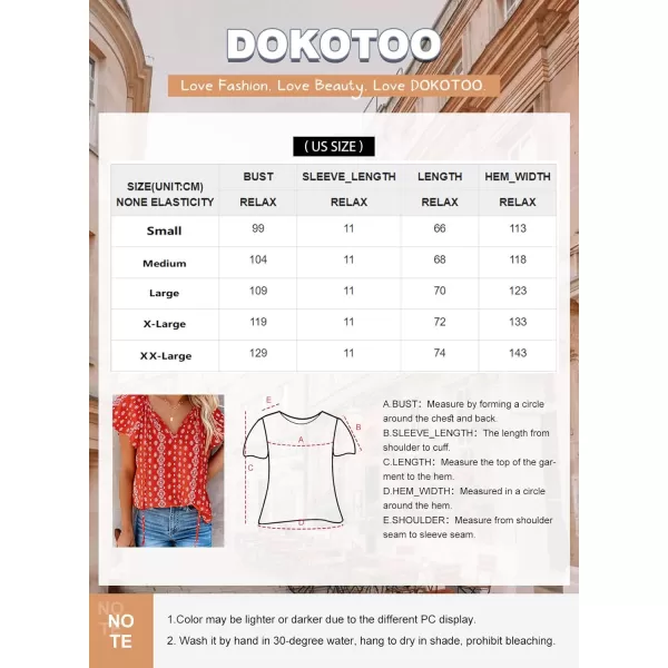 Dokotoo Women's Casual V Neck Tops Drawstring Short Sleeve T Shirt Blouses