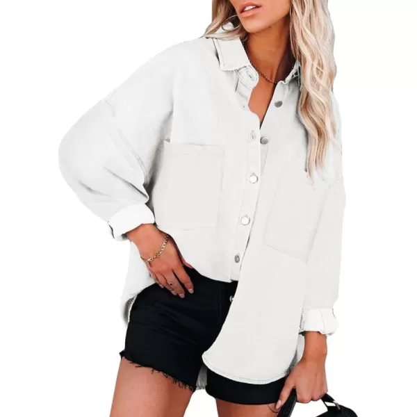 Dokotoo Womens Contrast Leopard Denim Jacket Long Sleeve Button Down Shirts Boyfriend Oversized Blouses Tops