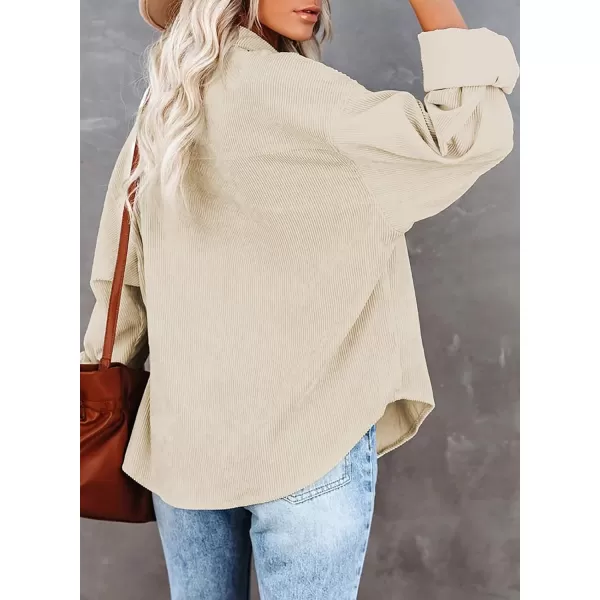 Dokotoo Womens Corduroy Button Down Shirts Boyfriend Long Sleeve Oversized Blouses Tops