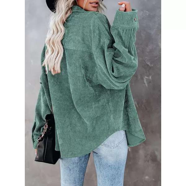 Dokotoo Womens Corduroy Button Down Shirts Boyfriend Long Sleeve Oversized Blouses Tops