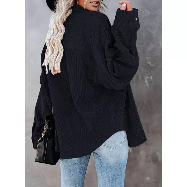 Dokotoo Womens Corduroy Button Down Shirts Boyfriend Long Sleeve Oversized Blouses Tops
