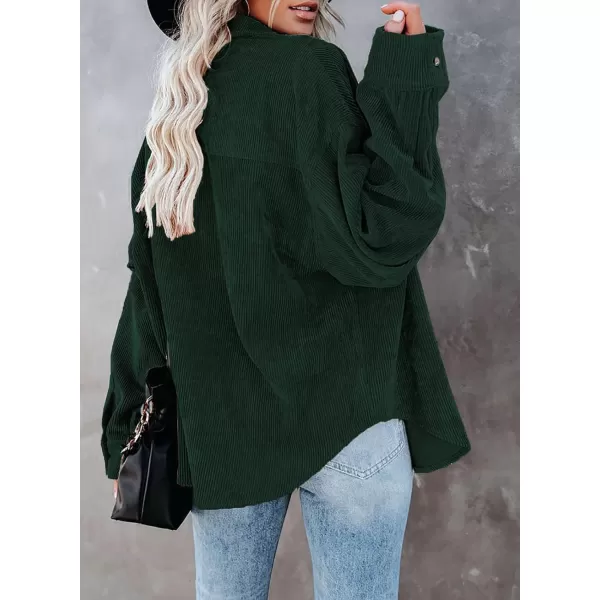 Dokotoo Womens Corduroy Button Down Shirts Boyfriend Long Sleeve Oversized Blouses Tops