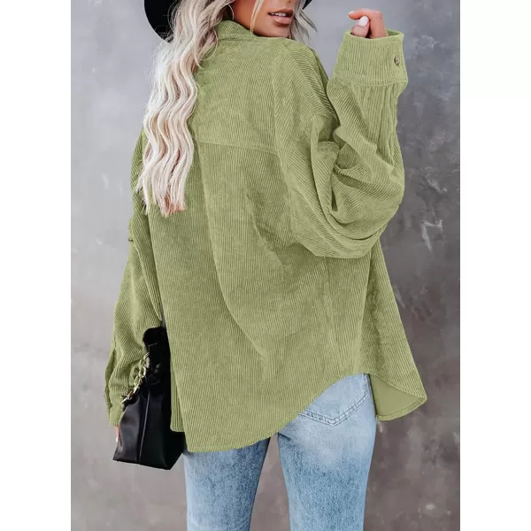 Dokotoo Womens Corduroy Button Down Shirts Boyfriend Long Sleeve Oversized Blouses Tops