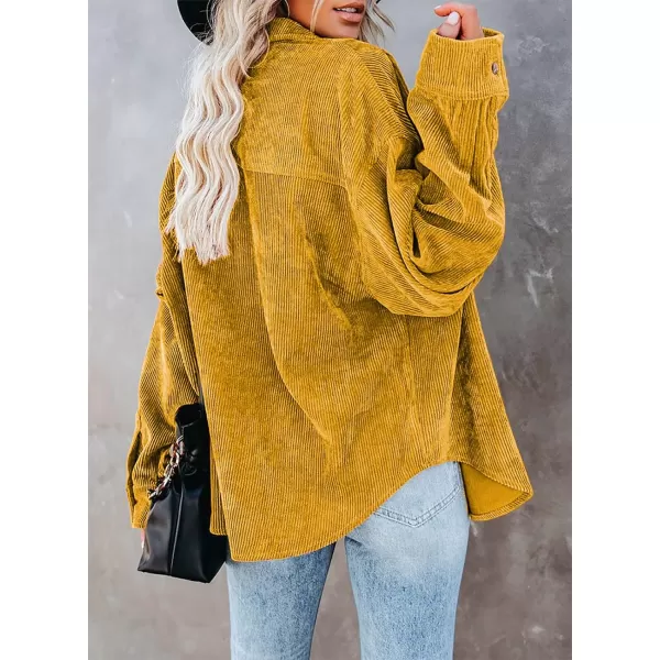 Dokotoo Womens Corduroy Button Down Shirts Boyfriend Long Sleeve Oversized Blouses Tops
