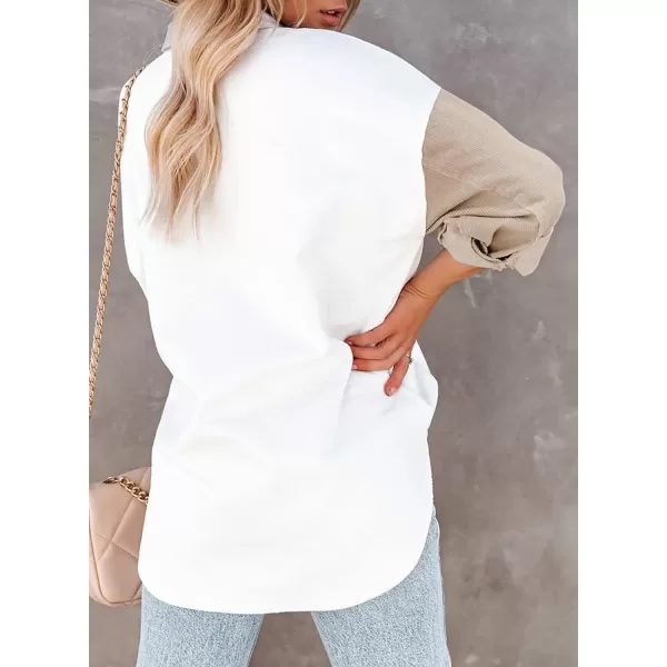 Dokotoo Womens Corduroy Button Down Shirts Boyfriend Long Sleeve Oversized Blouses Tops