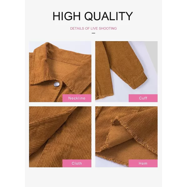 Dokotoo Womens Corduroy Jackets Button Down Long Sleeve Casual Shacket Coats Outwear