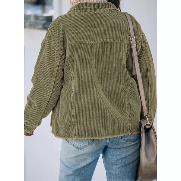 Dokotoo Womens Corduroy Jackets Button Down Long Sleeve Casual Shacket Coats Outwear
