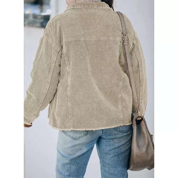 Dokotoo Womens Corduroy Jackets Button Down Long Sleeve Casual Shacket Coats Outwear