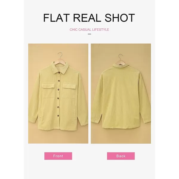 Dokotoo Womens Corduroy Long Sleeve Button Down Shirts Casual Jacket Tops Shacket