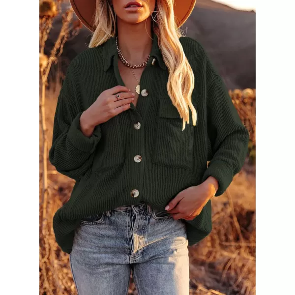 Dokotoo Womens Corduroy Long Sleeve Button Down Shirts Casual Jacket Tops Shacket