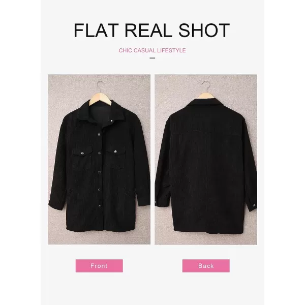 Dokotoo Womens Corduroy Long Sleeve Button Down Shirts Casual Jacket Tops Shacket
