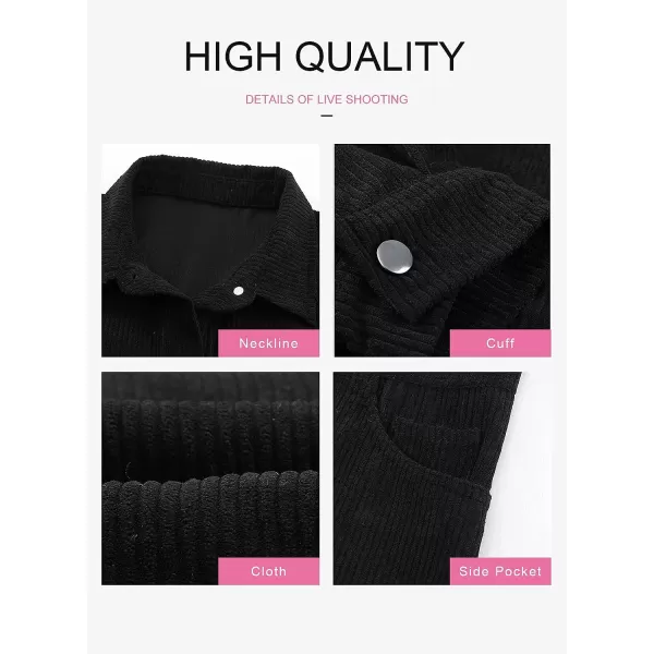 Dokotoo Womens Corduroy Long Sleeve Button Down Shirts Casual Jacket Tops Shacket