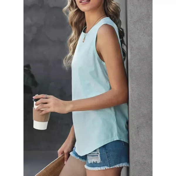 Dokotoo Womens Crew Neck Tank Tops Summer Leopard Detail Print Top Casual Cami Shirts Blouses S-XXL