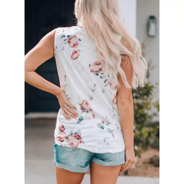 Dokotoo Womens Crew Neck Tank Tops Summer Leopard Detail Print Top Casual Cami Shirts Blouses S-XXL