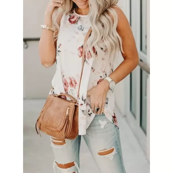 Dokotoo Womens Crew Neck Tank Tops Summer Leopard Detail Print Top Casual Cami Shirts Blouses S-XXL