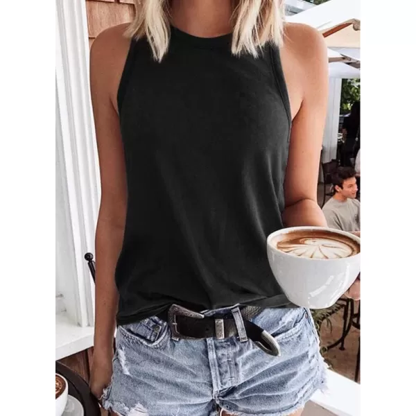 Dokotoo Womens Crew Neck Tank Tops Summer Leopard Detail Print Top Casual Cami Shirts Blouses S-XXL