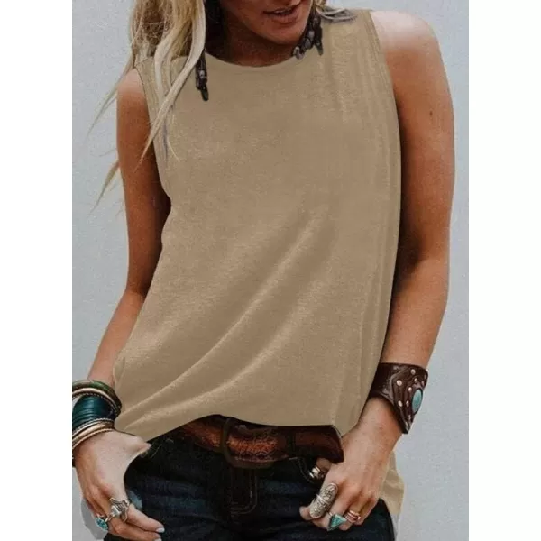 Dokotoo Womens Crew Neck Tank Tops Summer Leopard Detail Print Top Casual Cami Shirts Blouses S-XXL