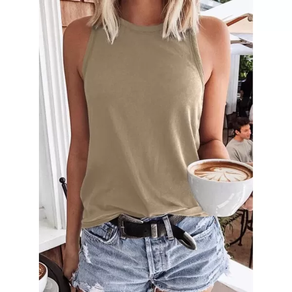 Dokotoo Womens Crew Neck Tank Tops Summer Leopard Detail Print Top Casual Cami Shirts Blouses S-XXL