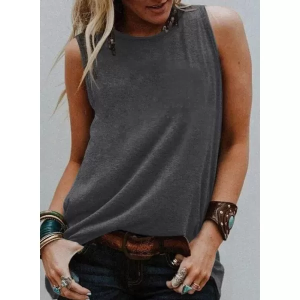 Dokotoo Womens Crew Neck Tank Tops Summer Leopard Detail Print Top Casual Cami Shirts Blouses S-XXL