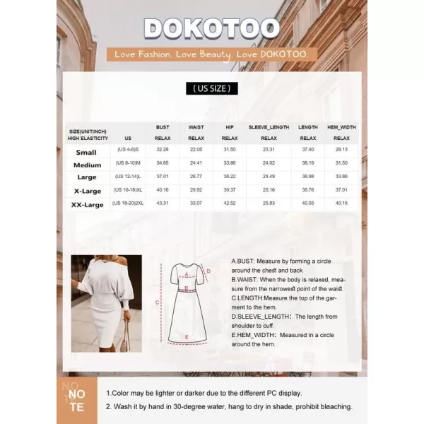 Dokotoo Women's Elegant Off Shoulder Long Lantern Sleeve Sweater Dress Elastic Waist Bodycon Mini Dresses