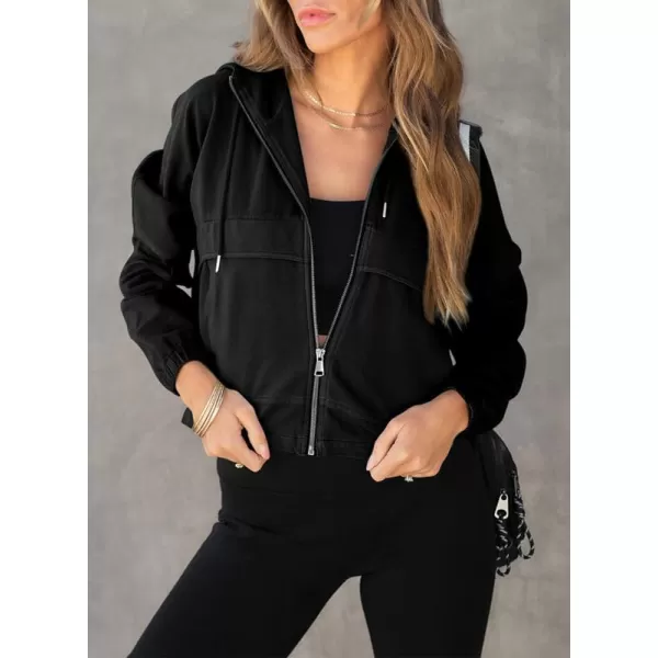 Dokotoo Womens Fall Fashion 2023 Zip Up Cropped Hoodies FLeece Bomber Jackets Y2K Sweatshirt with Pockets