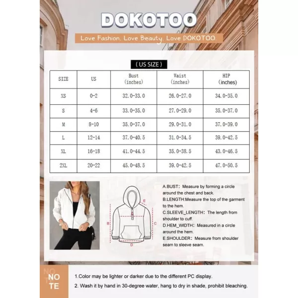 Dokotoo Womens Fall Fashion 2023 Zip Up Cropped Hoodies FLeece Bomber Jackets Y2K Sweatshirt with Pockets